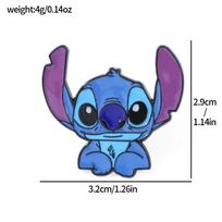 Cute Creative Personality Stitch Metal Badge Star Baby Stitch Alloy Brooch Accessory Pin blue