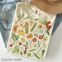 Vegetable Garden Shirt Comfort Colors®, Cottagecore Veggie Tee, Farmers Market Shirt, Botanical Shirt, Nature Shirt, Vegan Gift, Foodie Gift 110 white