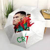 Ronaldo's Legendary Number 7 Outdoor Automatic Umbrella Folding Umbrella with 8 Ribs Durable Plastic & Iron All-Season Travel Outdoor Accessory sans black
