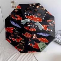 1 PC Automatic Folding Umbrella - Naruto Pattern Portable Foldable Design With 8 Ribs Christmas Birthday Gifts multicolor gray