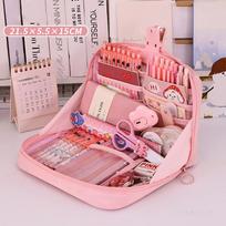 12 Layers Large Capacity Pencil Case Good Looking Multifunctional Classification Storage Stationery Storage Bag 1pc rožinė
