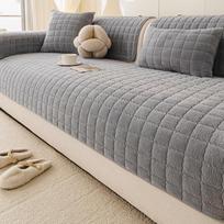 Storas pliušinis neslystantis flanelinis sofos pagalvės užvalkalas rudeniui ir žiemai 70*70 cm gray