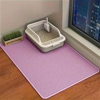 Extra Large Cat Litter Mat Double Layer Waterproof Non Slip Washable Litter Trapping Pad for Box Prevent Mess Essential (Pink,40x50) rožinė