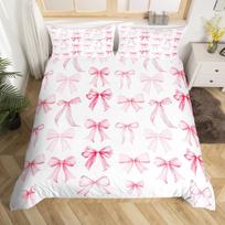 Homewish Mergaitiška Rožinė Kaspinų Antklodės Užvalkalų Rinkinys, Kawaii Princesės Kaspinė Paklodžių Rinkinys, Animacinių Juostelių Stiliaus Lovos Rinkinys DE XS 100x135cm 2pcs&set white