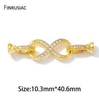 18K Gold Plated Brass Inlaid Zircon Pearl Clasps Connector Clasps, Lock Clasps For DIY Bracelet Necklace Making Supplies 1 piece beige