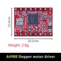 LIZAO DRV8825 A4988 StepStick Stepper Driver With Heatsink For 3D Printer MKS GEN V1.4 Board raudona
