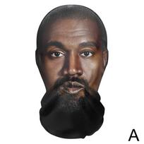 3D kaukė Balaklava Kepurė Veido Pasiruošimas Parodija Pokštas Galvos apdangalas Besiūlė Kanye veido kaukė Įžymybės veidas Hip Hop Hood gray