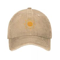 Happy Retro Sun Pattern  Yellow Orange Red Palette Baseball Cap Streetwear custom caps Snap Back Hat Ladies Unisexs beige