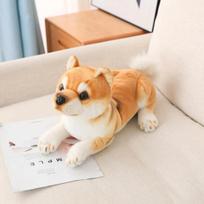 Gyvybiškas Shiba Inu šunų įdarytas pliušinis žaislas Mielas imitacinis šuniukas, pūkuotas nuraminti kūdikio lėlės gimtadienio dovanos vaikams 35cm beige