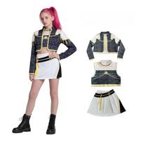 3 vnt. Kpop kostiumas Rumi dainininkės šokio suknelė 3D spaudinys Mergaičių Helovino Kalėdų kostiumai Cosplay Puošnūs scenos pasirodymų drabužiai 160 black