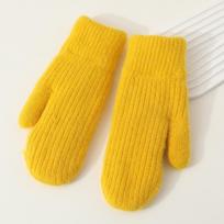 Windproof Warm Gloves Thickned Full Finger Gloves New Plush Mittens  Winter geltona