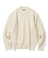UNIFORM BRIDGE Fisherman Wool Crew Neck Knit Cream Xl white