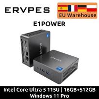 ERVPES E1Power Mini AI PC Intel Core Ultra 5 115U 8 Cores 10 Threads 16GB LPDDR5 512GB SSD WiFi Bluetooth USB HDMI Type-C Windows 11 Wifi 6 BT5.0