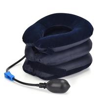 Adjustable Inflatable Neck Pillow, Ergonomic Travel Pillow, Blue mėlyna