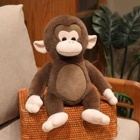 Cute Macaque Stuffed Animal Lovely Monkey Wild Animal Pillow Circus Mascot Zoo Souvenir 28cm tamsiai ruda spalva
