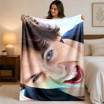 Harry Styles Print Flannel Blanket Cozy Warm Plush Throw Blanket For Bed Sofa Couch Indoor Household Use 75x90cm