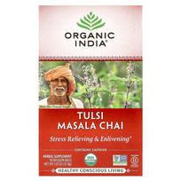 Organic India Tulsi Tea Masala Chai, 18 Tea Bags, 37.8g (1.33oz) beige