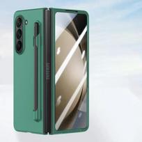 NEW For Samsung Galaxy Z Fold 7 6 5 Premium Cases With S Pen and S Pen Holder Solid Color Built-in Screen Protector Matte Cover Galaxy Z Fold5 black