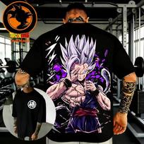 2026 Summer Dragon Ball Retro High Quality Cotton Men's T-shirt Oversized Summer unisex Loose and Breathable cotton T-shirt Top M white