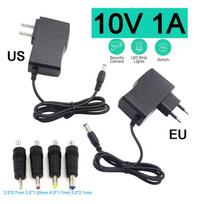 AC 110V-240V DC 10V 1A Maitinimo įkroviklis 5.5*2.1mm Adapteris Keitiklis 4.0*1.7mm 3.5*1.35mm 2.5*0.7mm DC kištukas DC 3.5x1.35mm EU Plug juoda