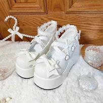 Kawaii Nėriniai Balti Lolita Batai Moterims Širdelės Sagtis Platforma Mary Janes Japoniško Stiliaus Lakinės Odos Jk Batai 38EU/CN39 balta