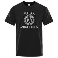 Vyriški marškinėliai A Song of Ice and Fire T Shirt Valar Morghulis spaudiniai Vasariniai trumparankoviai kvėpuojantys drabužiai M gray