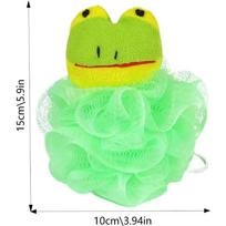 Bath Sponges Animal Kids Loofah Bath Pouf Mesh Animal Toy Bath Sponge Colorful Cartoon Body Scrubber Balls Shower Mesh For Kids žalia