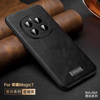 Prabangus karvės odos telefono dėklas Huawei Honor Magic 8 Pro Magic 7 6 Pro, su smulkiais skylutėmis lęšiui apsaugoti, vienspalvis galinis dangtelis Honor Magic8