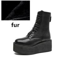 Moteriški aulinukai ir pusauliniai Neslystantys Storu padu Rudens ir žiemos Moteriški batai Retro Aukštį didinantys Moteriški motociklininkų batai 40 black