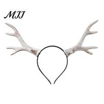 Stage Performance Antler Accessory Halloween Deer Antlers Headband, Realistic Forest Cosplay Costume, Gothic Durable Simulation Branch Hairband Style white