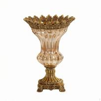 Stiklinė vaza su pagrindu Antikinė Dekoratyvi Puošni Gėlių Laikiklis Stalo Eksponavimui, Svetainės Tall Vase Gold Base