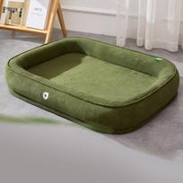 Double-Sided Dog Bed Large Extra Large Dog House Sofa Kennel Soft Fleece Pet Dog Cat Winter Warm Bed S-2XL Pet Accessories (dark green,M)