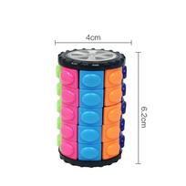 3D 7 Level Rotate Slide Cylinder Sliding IQ Puzzle Toys Kids Educational Brain Teasers Fidget Sensory Finger Magic Tower Toy High Quality blue