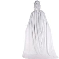 Gobtuotas apsiaustas Cosplay Viduramžių Ilgas Apsiaustas Helovino Šventė Moterys Vyrai Suaugę Ilgas Magas Raganaus Wicca Chalatas Paslėpti Suknelė Rekonstrukcija 70cm white
