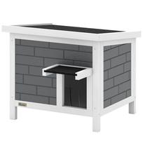 Outdoor Cat House Insulated With Openable Roof Weatherproof Feral Cat Shelter For Rabbits Cats Grey