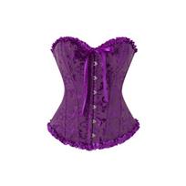 Vintažinis Retro Teismo Stiliaus Šarnyruotas Raišteliais Prigludęs Korsetas Bustier Formuojantis Viršutinis Drabužis Moterims XL violetinė