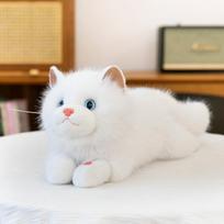 Mielas Ragdoll katės pliušinis žaislas Vaikų raminanti, kviečianti katės lėlė Mielas augintinis Namų puošmena Gimtadienio dovana 45cm【0.48kg】 balta