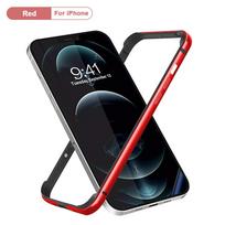 Buferio dėklas, skirtas iPhone 14 15 16 13 12 Mini 11 Pro Max 12Pro 11Pro XR X XS Prabangus aliuminio metalinis silikoninis telefono rėmelis Mėlynas juodas Priedai For iphone 13 pro max raudona