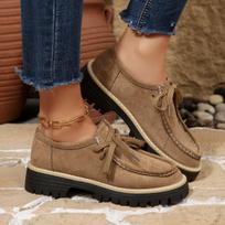 Women's Sports Shoes  Spring Autumn Fashion Platform Sneakers Lace-up Round Toe Casual Comfortable Women's Shoes 43 chaki