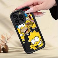 Animacinis The S-Simpsons dėklas telefonui IPhone 11 12 13 14 15 16 17 Pro Max Plus Atsparus smūgiams Apsauginis dėklas iPhone 13 yellow