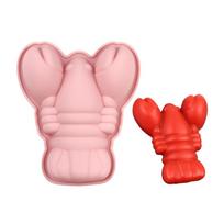 Reusable Flexible Lobster Design Baking Mold Chocolate Ice Cubes Chocolate Silicone Mold Food Safe Kitchen Accessory 1 beige