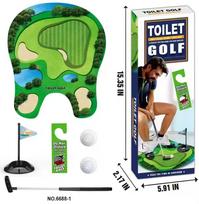 Toilet Golf Game Set Mini Putting Toy for Bathroom Fun 5.5 x 39 green