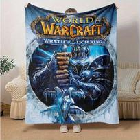 1pc World of Warcraft: Wrath of the Lich King Home Decor Blanket, Perfect Gift for Bedroom, Living Room, Travel, Camping, Car, Beach, Office Nap, Cozy 130x150cm gray