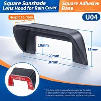 Waterproof Car Reversing Camera Rain Cover 360° Car Dashcam Rain Guard  Car Exterior Camera 1PC-U04 black