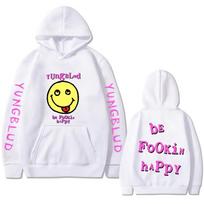 Singer Yungblud Be Fookin Happy Print Hoodies Unisex Casual Fleece Sweatshirts Men Women Rock Oversized Printed Pullover 3XL white