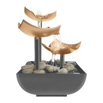 Indoor Relaxation Tabletop Fountain with LED Light Relaxing Sound Ornament for Home Office Bedroom Living Room Decoration varis