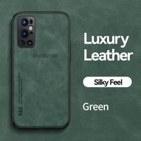 Leather Magnetic Shockproof Case For OnePlus 9 Pro 9RT With Metal Plate Protective Cover Silicone Soft Phone Shell Leather Case For OnePlus 9RT žalia