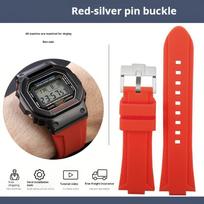 16mm Convex Silicone strap for Casio G-Shock GW-6900 DW5600/5610 GW-B5600 GM-5600 modified rubber silicone watchband accessories 24x16mm width red