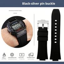 16mm Convex Silicone strap for Casio G-Shock GW-6900 DW5600/5610 GW-B5600 GM-5600 modified rubber silicone watchband accessories 24x16mm width white