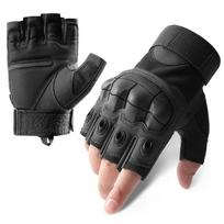 Men's Outdoor Fingerless Gloves Hard Knuckle Paintball Airsoft Hunting Combat Riding Hiking Half Finger Gloves L
